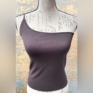 THEORY Dark Chocolate One Shoulder Tank Top
Size 6
Like New / Never Worn